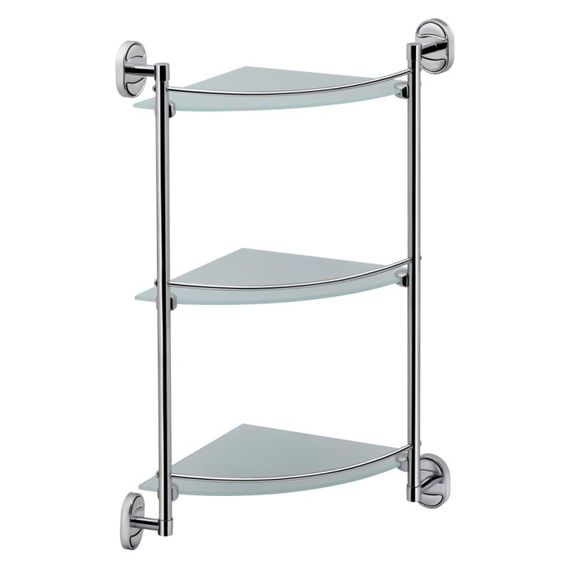 Поличка стеклянная кутова 3-х ярусна Lidz (CRG) -114.10.03