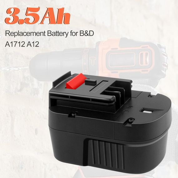 Акумулятор ADVNOVO 12V 3.5Ah Ni-MH для інструментів Black & Decker A12, HPB12, FS120B, 3500 мАг 12В змінний | Зображення 1