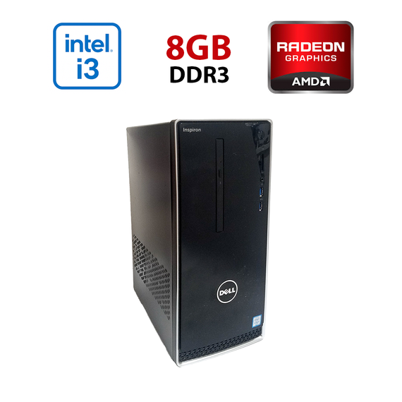 Ігровий ПК Dell Inspirion 3650 / Intel Core i3-6100 (2 (4) ядра по 3,7 ГГц) / 8 ГБ DDR3 / 512 ГБ SSD / AMD Radeon RX 460, 2 ГБ GDDR5, 128-біт / Wi-Fi+Bluetooth / DVD / Win 10 Home Lic б/в