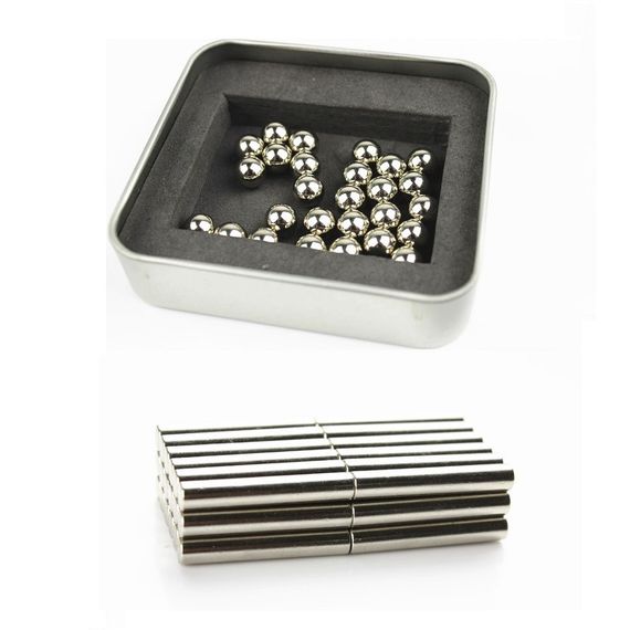 Магнитный конструктор Magnastix Neo MIX COLOR Buckyballs & Buckybars Neocube Неокуб головоломка - антистресс, 64 детали | Зображення 3