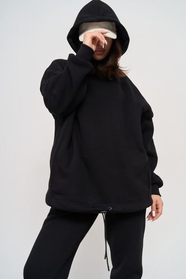 Жіноче тепле худий колір чорний розмір Oversize 447648