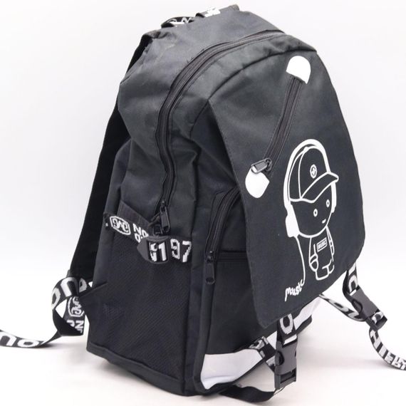 Молодежный рюкзак с USB, (46х30х15), светящийся в темноте / Светоотражающий школьный рюкзак на 5-11 класс | Зображення 6