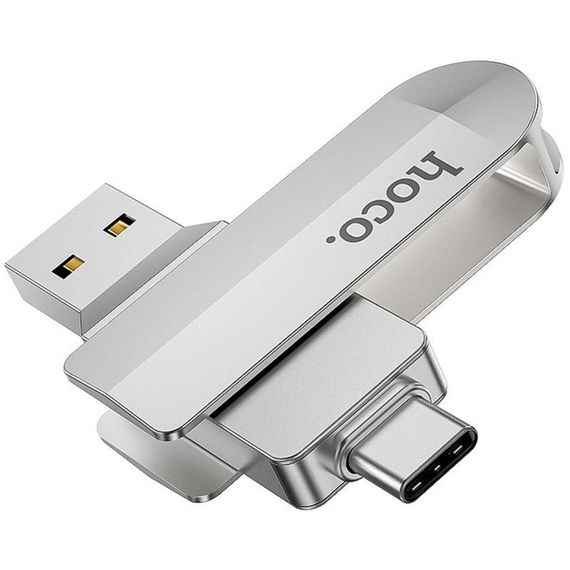 Флеш-накопичувач Hoco UD10 Metal Flash 2in1 (16GB, USB 3.0/Type-C, сірий)