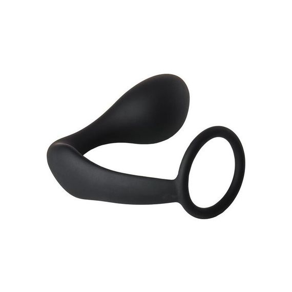 Анальна пробка з еррекційним кільцем FANTASSTIC ANAL PLUG WITH COCKRING BLACK | Зображення 1