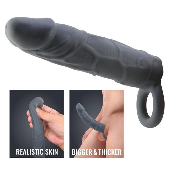 Насадка на пеніс PRETTY LOVE Realistic Penis Sleeve, TPR Sex Aura | Зображення 9