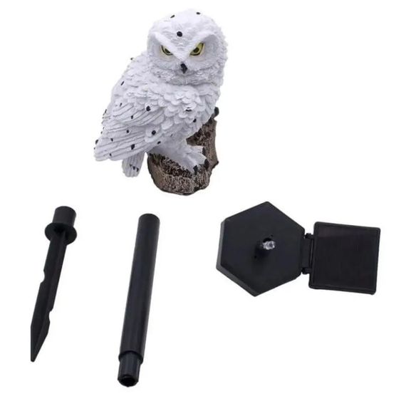 Садовий ліхтар із сонячною панеллю "Сова", 45 см / Газонний світильник на сонячній батареї / Вуличний ліхтар | Зображення 9