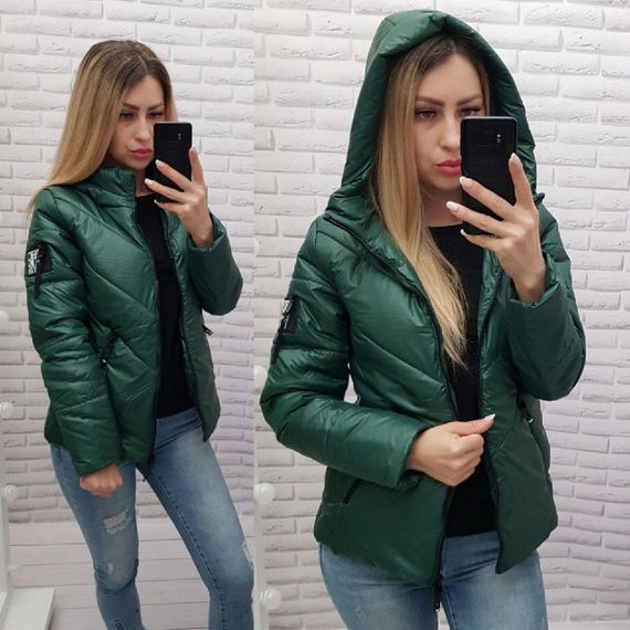 Жіноча демісезонна куртка, арт. 1008, темно зелений пляшка | Зображення 3