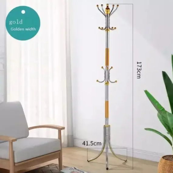 Металлическая напольная стойка-вешалка для одежды Coat Rack тренога 16 крючков | Зображення 1