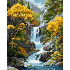 Картина по номерам "Под водопадом осени" ©art_selena_ua KHO6411, 40x50 см