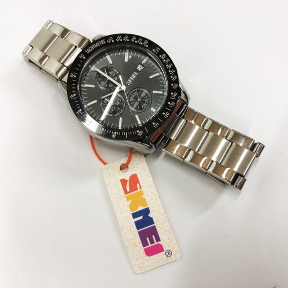 Стильні статусні чоловічі наручні годинники стрілочні SKMEI 9253SIBK, Чоловічі сучасні годинники IS-93 | Зображення 4