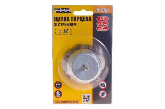 Щетка торцевая на дрель Mastertool - 75 мм плетеная (19-7307) | Зображення 1