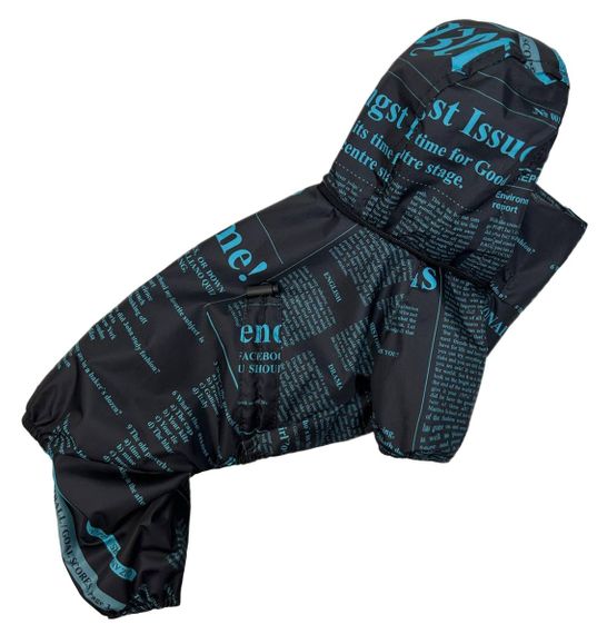 Дощовик із прихованим капюшоном газета блакитний M-96 | Зображення 1