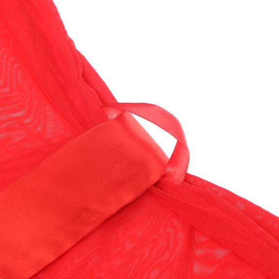 Халатик Star Night з поясом та мереживом, червоний, XS-S Sex Aura | Зображення 8