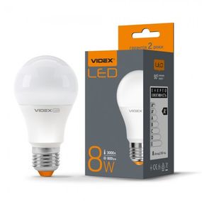 LED лампа VIDEX A60e 8W E27 3000K 220V