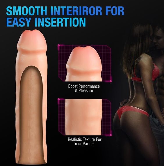 Реалістична подовжуюча насадка на пеніс Blush Performance Plus подвійний щільності, бежева sexstyle | Зображення 7