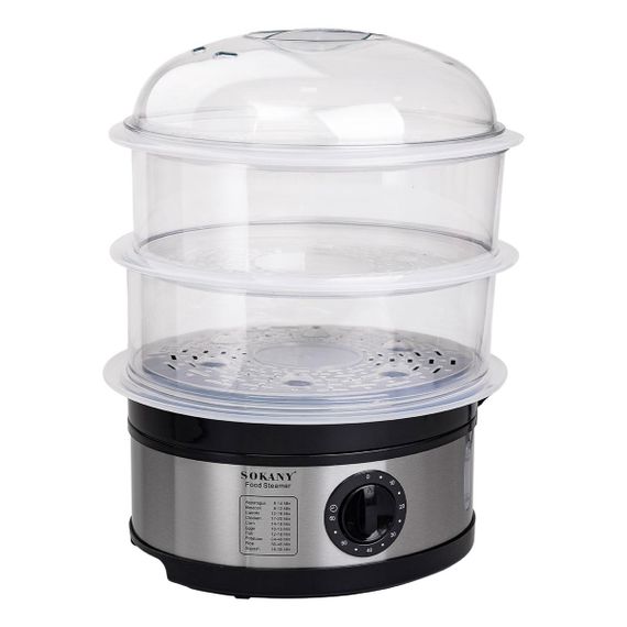Пароварка електрична трирівнева 650 Вт 11 л з таймером і захистом від перегріву Sokany SK-07018 | Зображення 1
