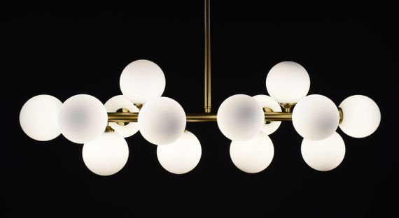 Люстра стельова на 14 лампочок 27502 Латунь 36-66х15х62 см. | Зображення 2