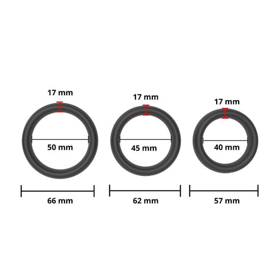 Набір ерекційних кілець - Erospace Men’s Play Set Of 3 Cock Rings B9 Sex Aura | Зображення 4