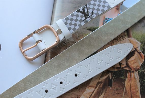 Женский кожаный ремень Louis Vuitton white | Зображення 2