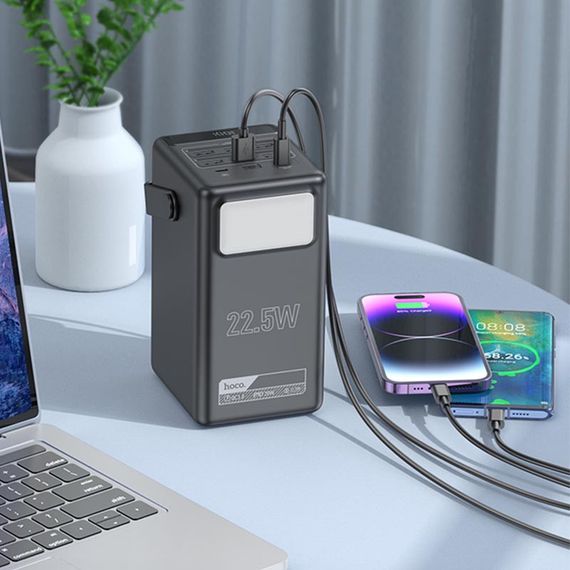 Портативний ЗП Power Bank Hoco DB03 Endure 22.5W 100 000 mAh Black | Зображення 2
