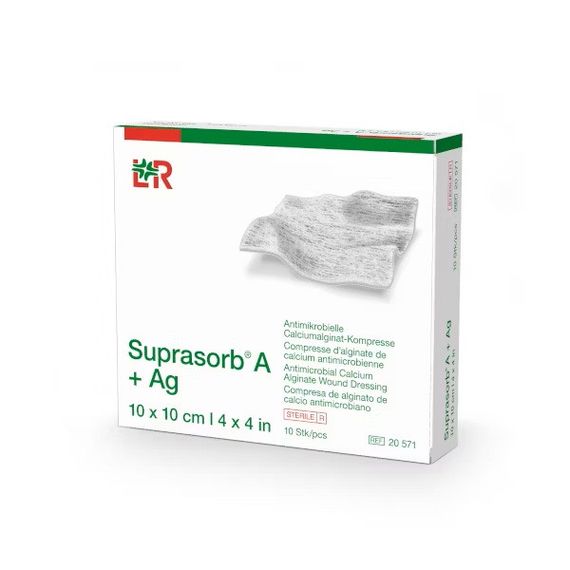 Супрасорб Suprasorb A+Ag, 10 см x 10 см, стерильна пов'язка, 1 шт | Зображення 1
