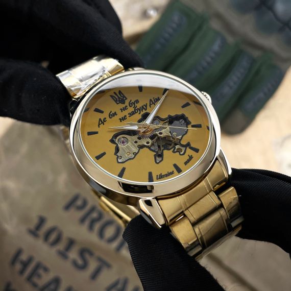 Класичний чоловічий годинник Awarder 022 Gold-Gold Automatics Metall Не Забуду Дім | Зображення 1