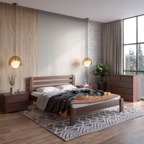 Односпальне ліжко Mebigrand Колумбія Горіх темний 70х200 см (MBG-2026)