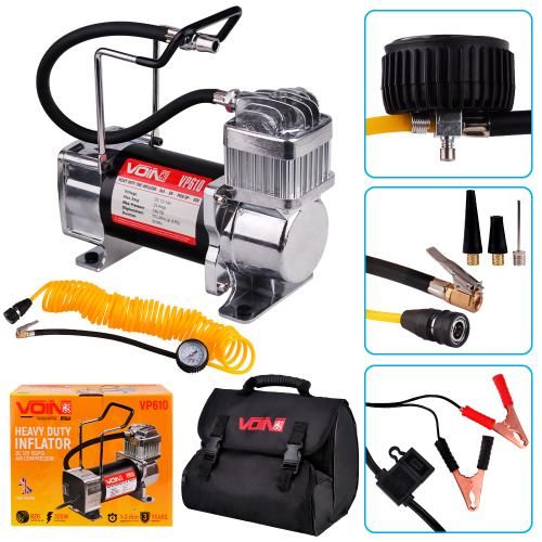 Компресор автомобільний "VOIN" VP-610 150psi/23Amp/70л/клеми | Зображення 1