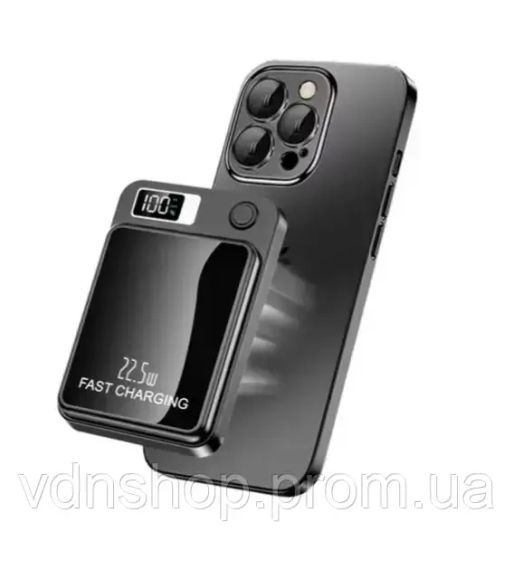 Магнітний повербанк (Power Bank) 10000mAh з MagSafe, швидкою зарядкою 22.5W та LED-дисплеєм для iPhone 12/13/14/15/16 | Зображення 2