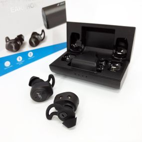 Наушники Bluetooth NIA NB710 с кейсом черные беспроводные, Наушники для тренировок сенсорные беспроводные