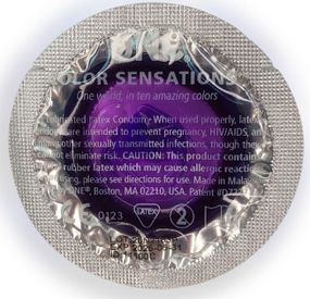 Набір латексних презервативів One Color Sensation з силіконовим мастилом фіолетового кольору (ціна за 5 шт) sexstyle