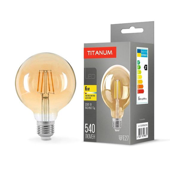 Світлодіодна лампа TITANUM  Filament G95 6W E27 2200K бронза