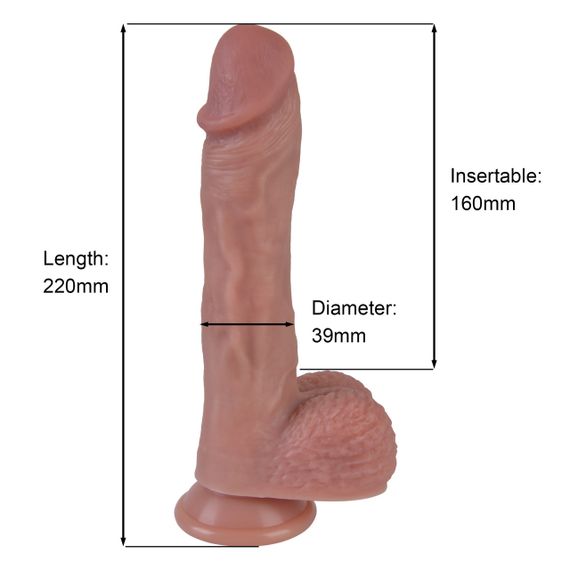 Фаллоимитатор - Erospace Natural Play Silicone Dildo D5, 22 см sexstyle | Зображення 9
