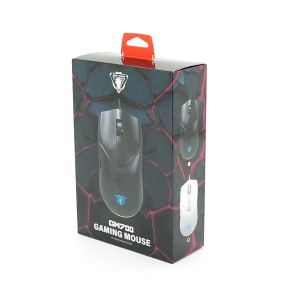 Миша провідна JEDEL GM700, 7 кнопок, 1200/1800/2400/3600DPI, кабель 1,5 м. RGB підсвічування. 120х74х40мм. White. Box | Зображення 1