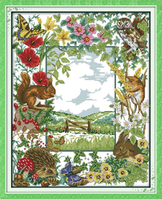 Набор для вышивания по нанесённой схеме "Animal House". AIDA 14CT printed 43*52 см