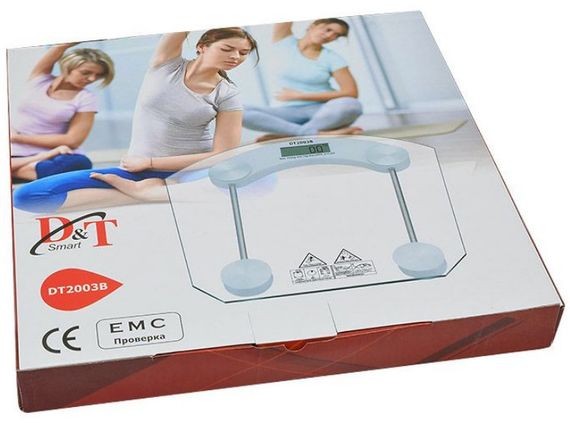 Ваги електронні D&T Smart DT-2003B квадратні підлогові скляні до 180 кг домашні для зважування | Зображення 4