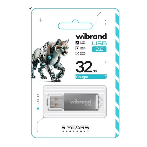 Флешка 32Гб USB 2.0 срібло Cougar Wibrand | Зображення 1