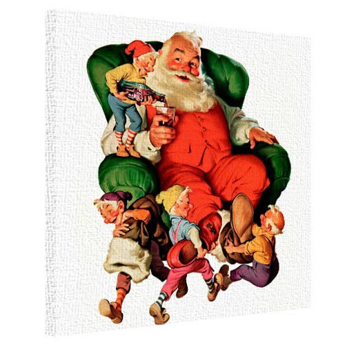 Картина на холсте Санта с гномами 50x50 см (H5050_15NG003)