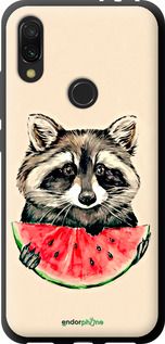 Чохол на Xiaomi Redmi 7 Єнотик з кавуном "4605b-1669-2448"