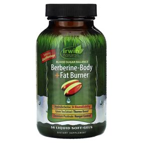 Жиросжигатель Irwin Naturals Berberine-Body + Fat Burner 56 капсул с жидкостью