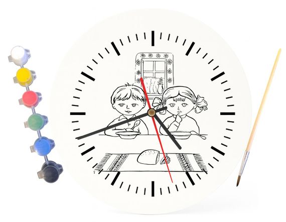 Детский набор для творчества часы раскраска Украинская семья 30 см (Г0208) | Зображення 2