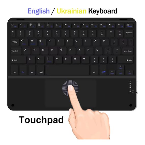 Клавіатура BeCover with TouchPad Bluetooth UA Black (713403)
