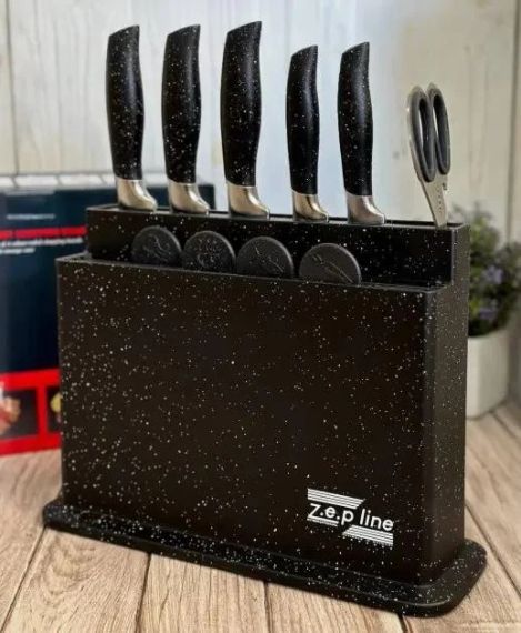 Набір ножів із обробними дошками 10 предметів на підставці Zepline ZP-043 | Зображення 1