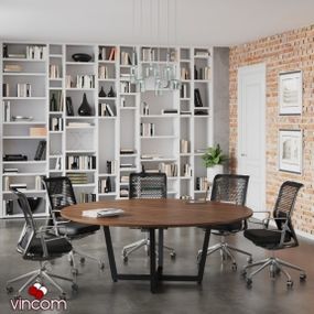 Стол круглый Loft Design D-2000 для переговоров Орех модена