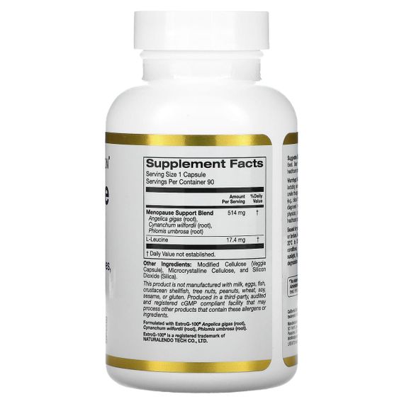 Підтримка під час менопаузи, Menopause Support, California Gold Nutrition, 90 вегетаріанських капсул | Зображення 1