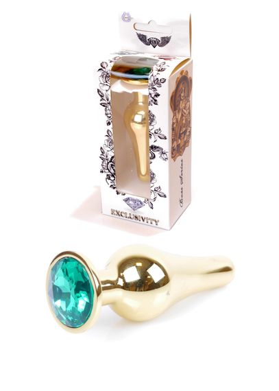 Анальна пробка B - Series HeavyFun Jawellery Gold, зелена