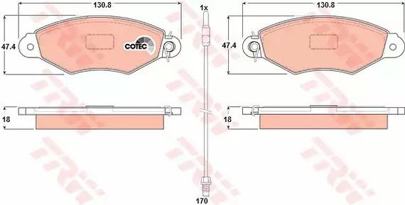 Колодки гальмівні NISSAN — RENAULT Kubistar/Kangoo/Kangoo Express/Kangoo Rapid, TRW (GDB140