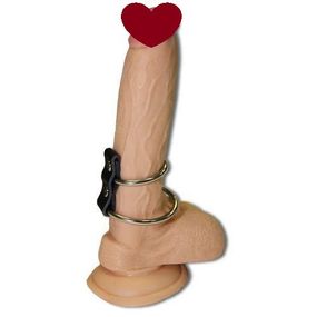 Насадка на член с двумя металлическими кольцами sexstyle