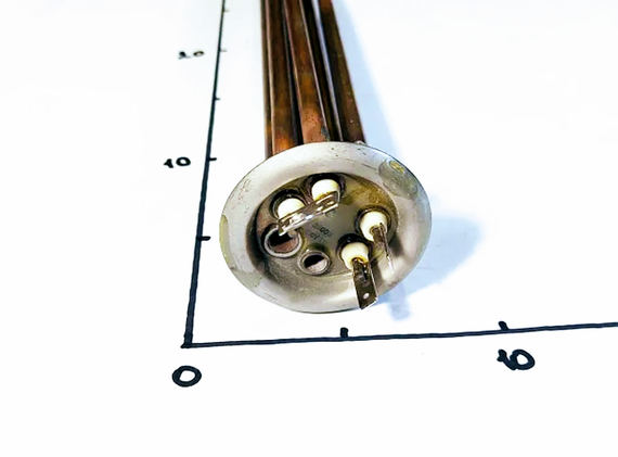 Тэн для бойлера 2500w на фланце D63 с местом под анод м4 медный Thermowatt (Италия) | Зображення 2