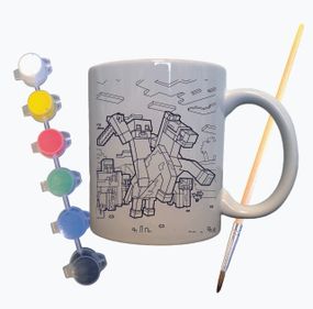 Набір для творчості кружка розмальовка "Моб із улюбленої гри" 330 мл біла